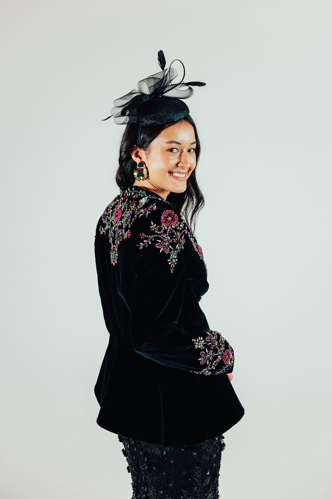 ELSA VELVET TAILORED JACKET | BLACK