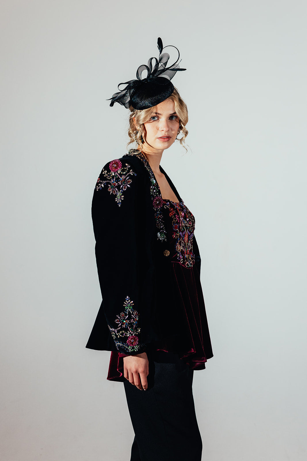 ELSA VELVET TAILORED JACKET | BLACK