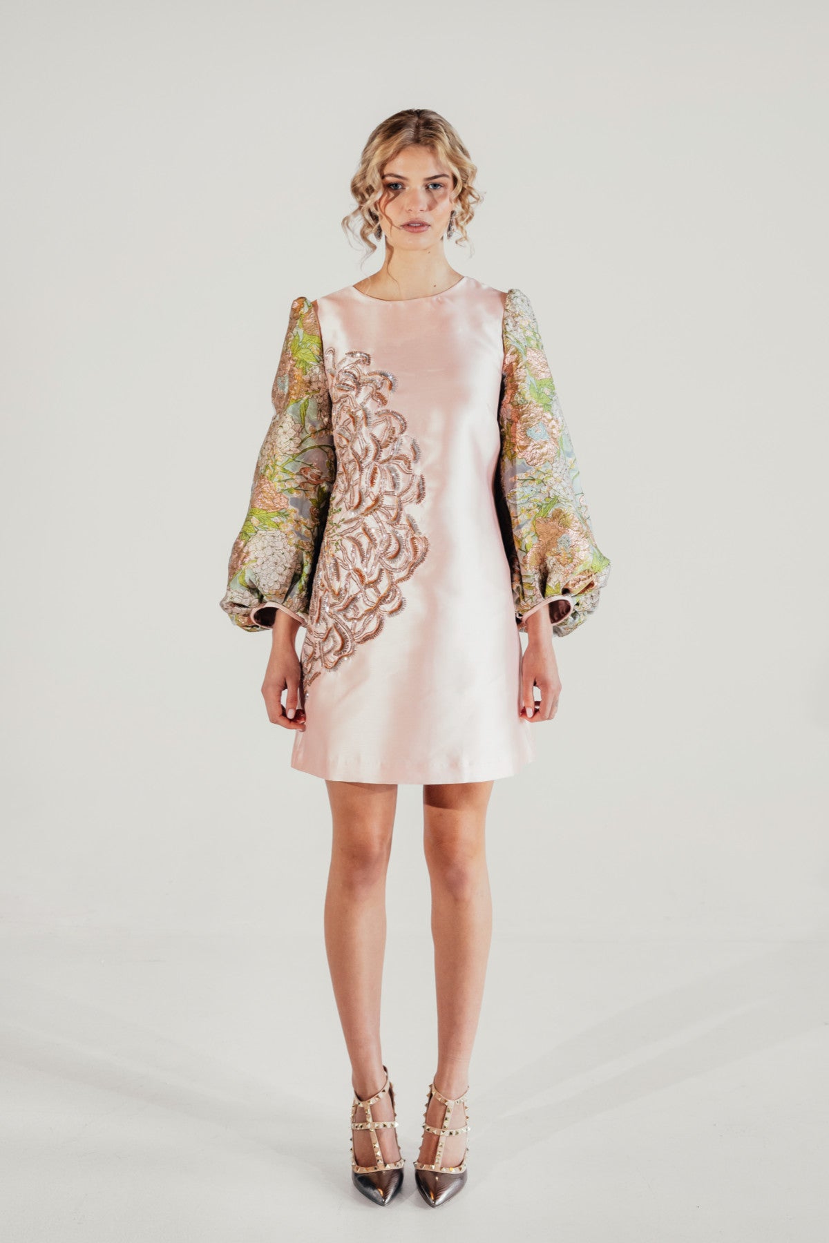 Yuri Brocade Mini Dress