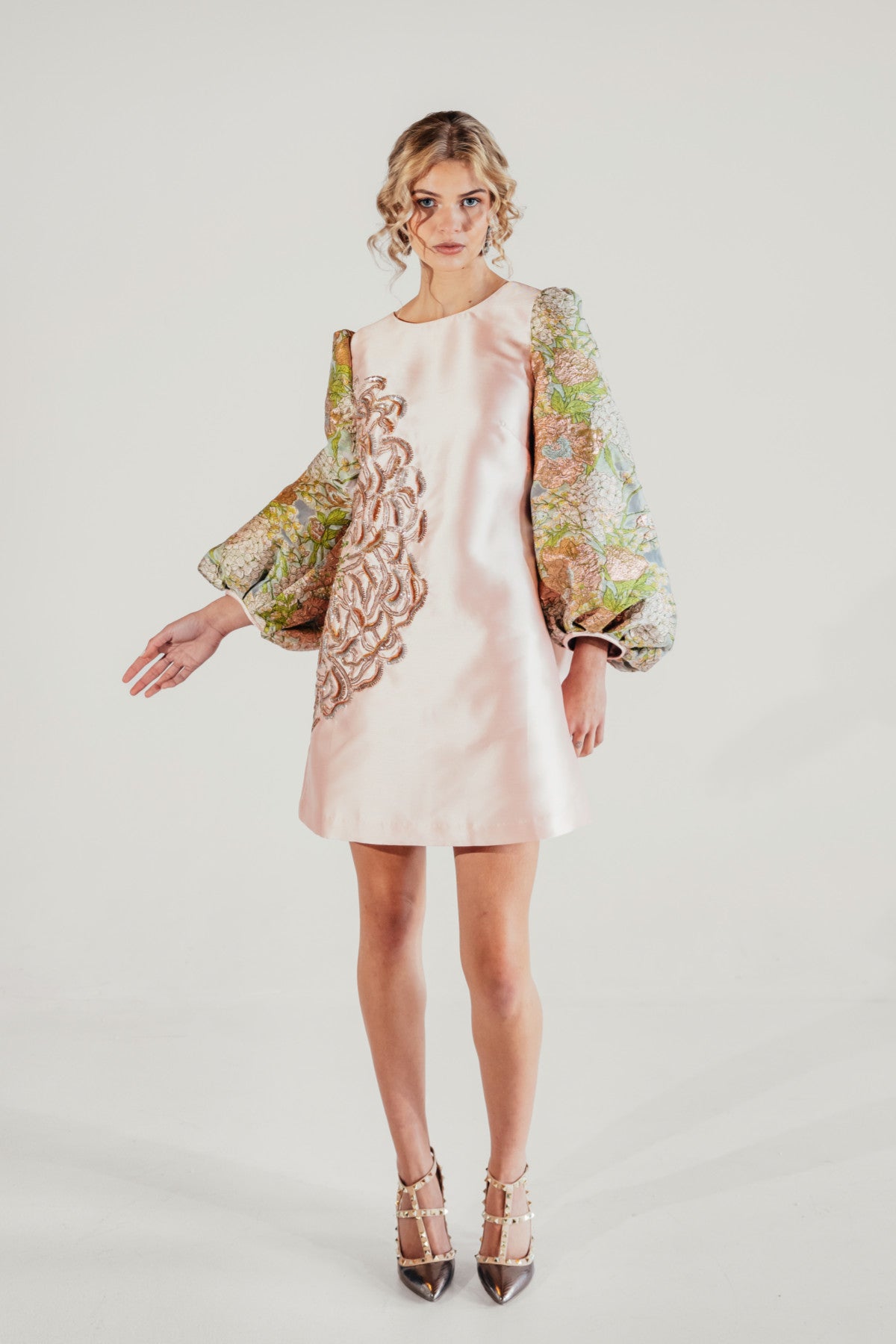 Yuri Brocade Mini Dress