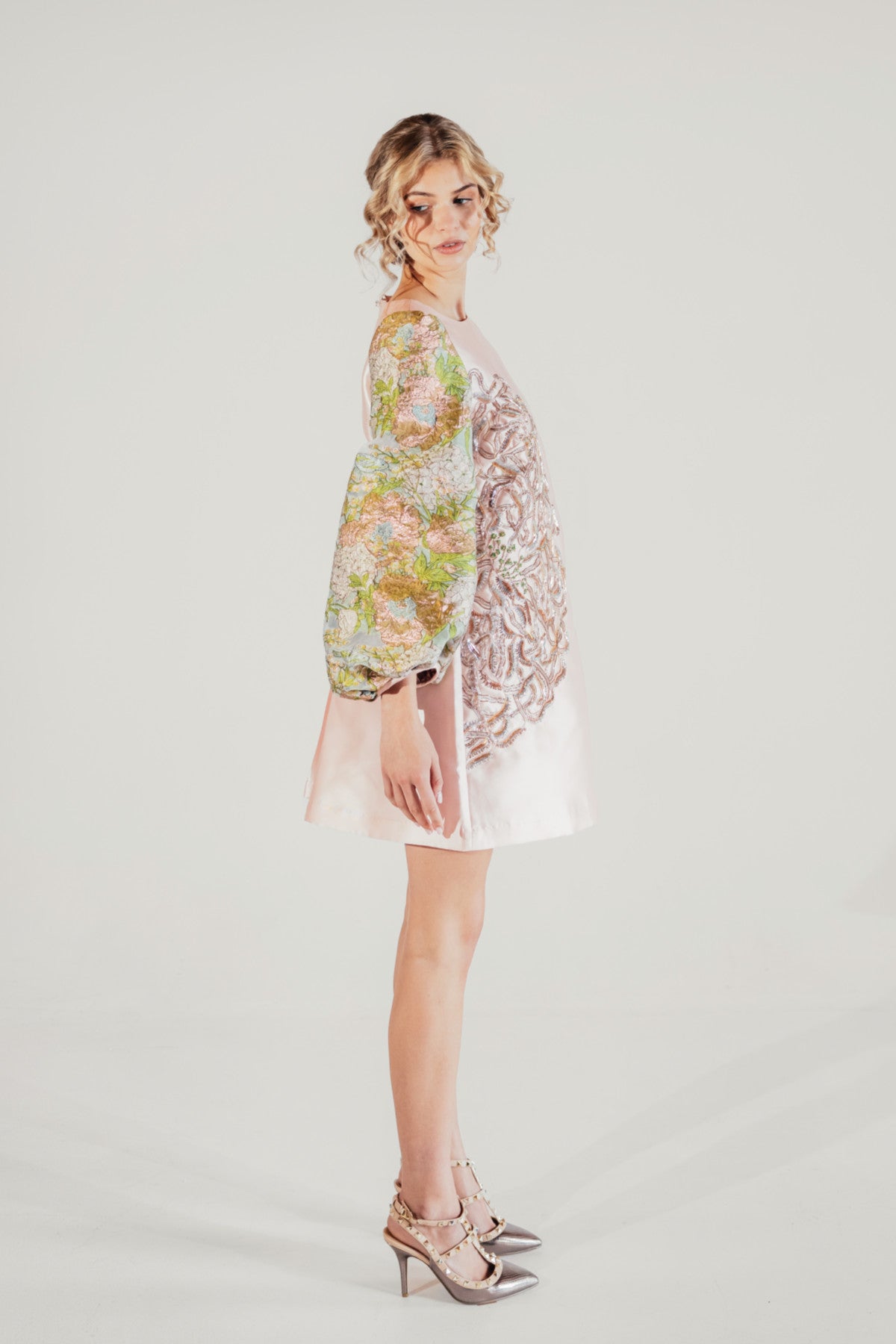 Yuri Brocade Mini Dress