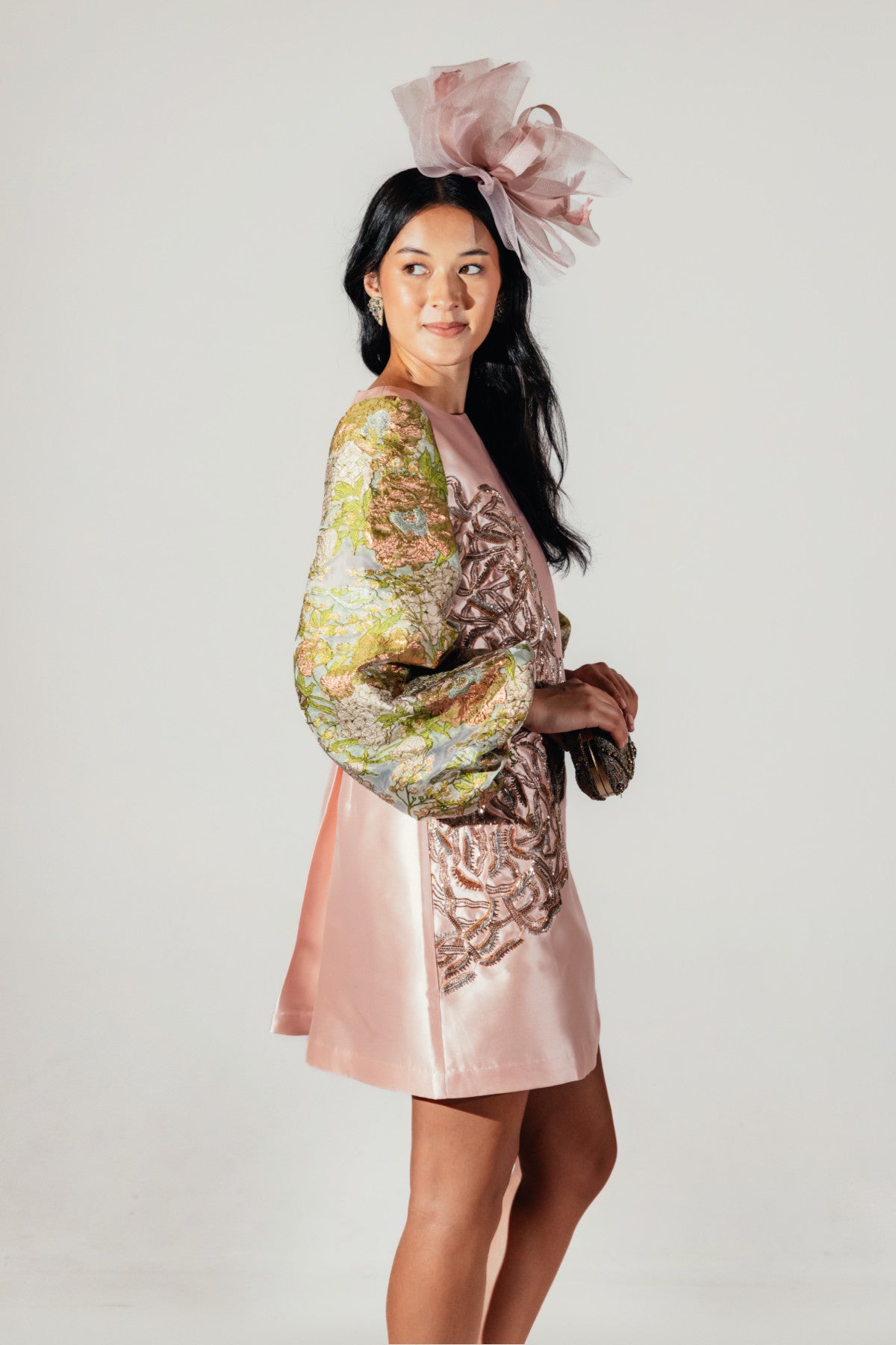 Yuri Brocade Mini Dress
