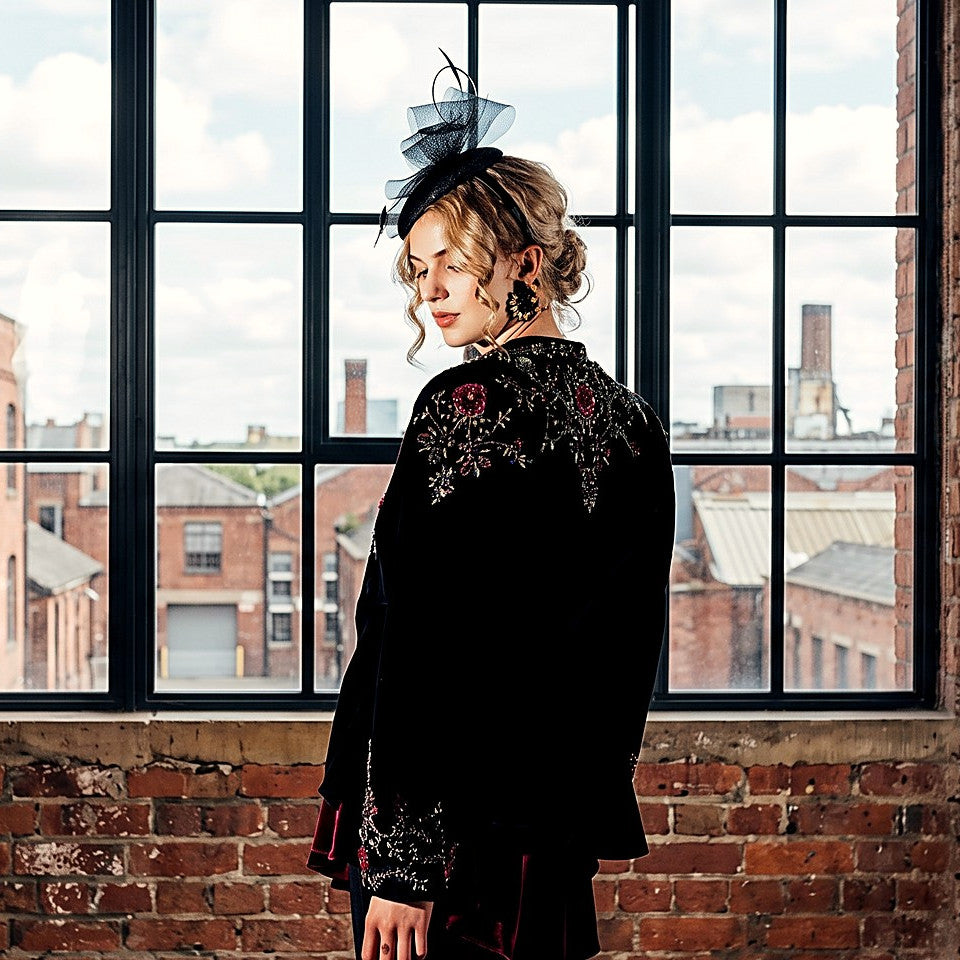 ELSA VELVET TAILORED JACKET | BLACK