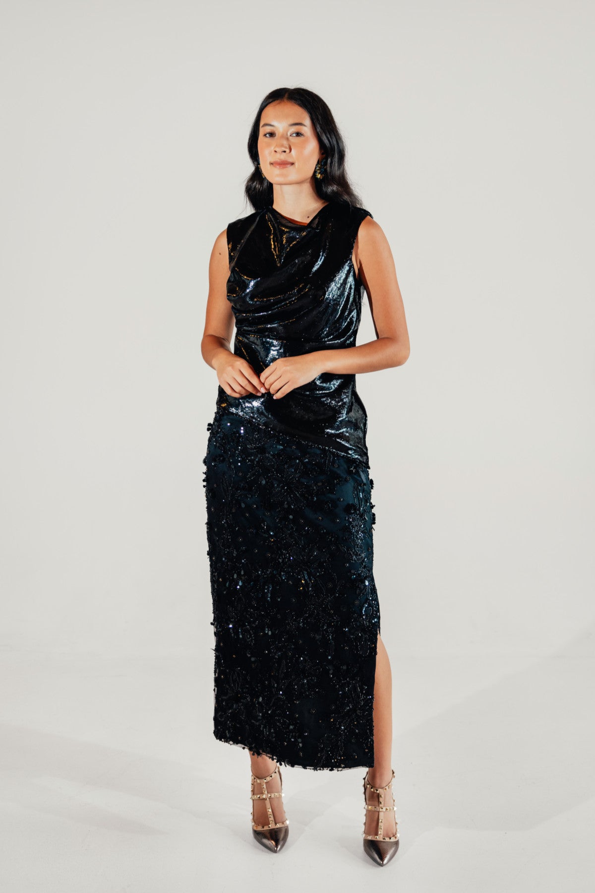 Selene Floral Skirt | Black