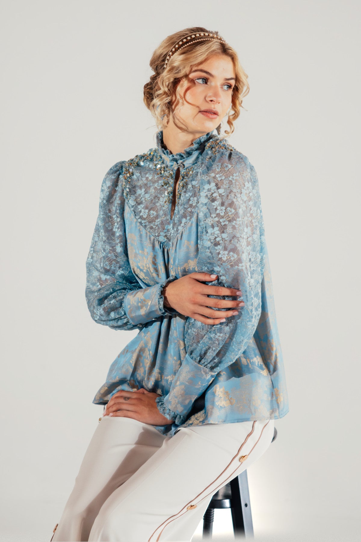 Skyla Satin Lace Top