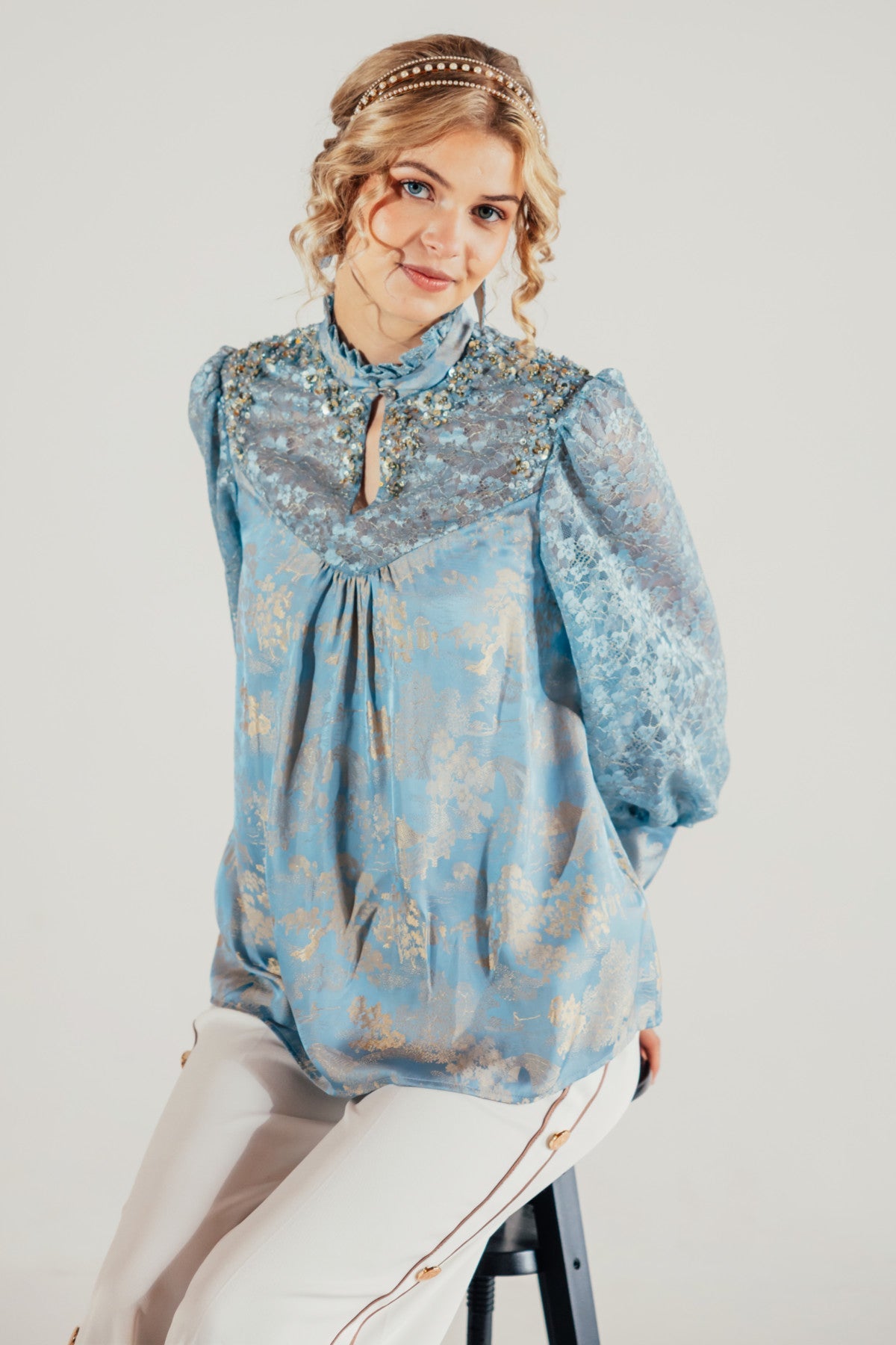Skyla Satin Lace Top