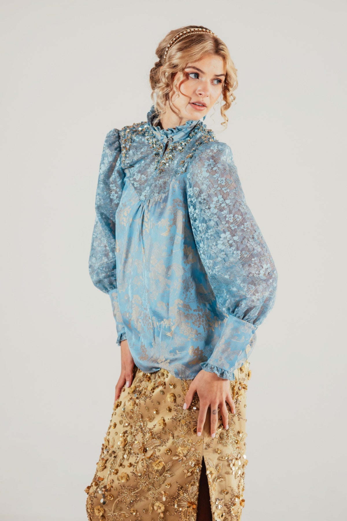 Skyla Satin Lace Top