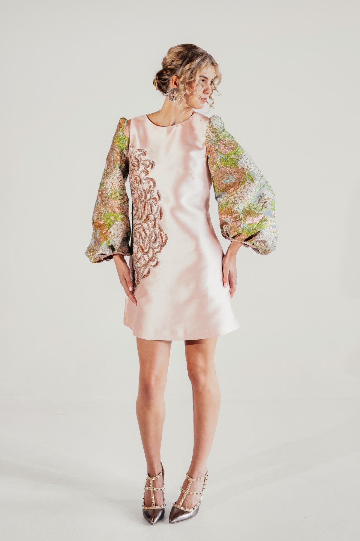 Yuri Brocade Mini Dress